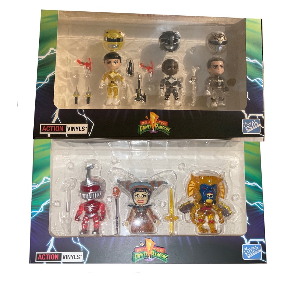 NIB POWER RANGERS VINYL FIGURE 3 PACKS LOT HASTINGS EXCLUSIVES